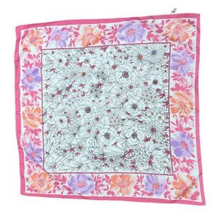Spring floral colored polyester scarf made in Italy